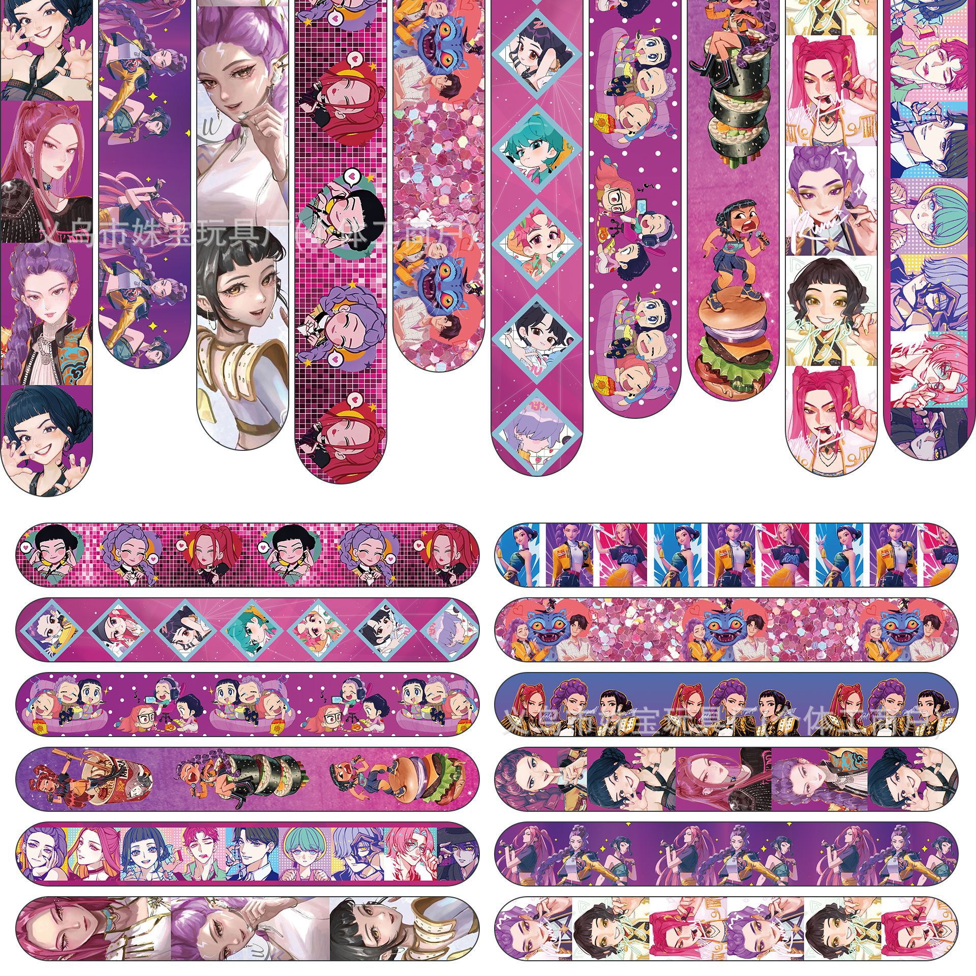 Nuevo grupo de cazadores de brujas pulsera de dibujos animados para niños pulsera de anillo de pulsera de PVC de decoración de la fiesta