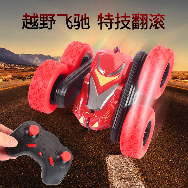 Transfronterizo RC coche de control remoto recargable doble cara acrobacias giratorias vehículo todoterreno para niños 2.4G coche de juguete eléctrico de control remoto