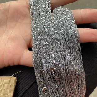 S925 silver plated non-fading necklace water wave chain ingot melon seeds box gypsophila snake bone chain