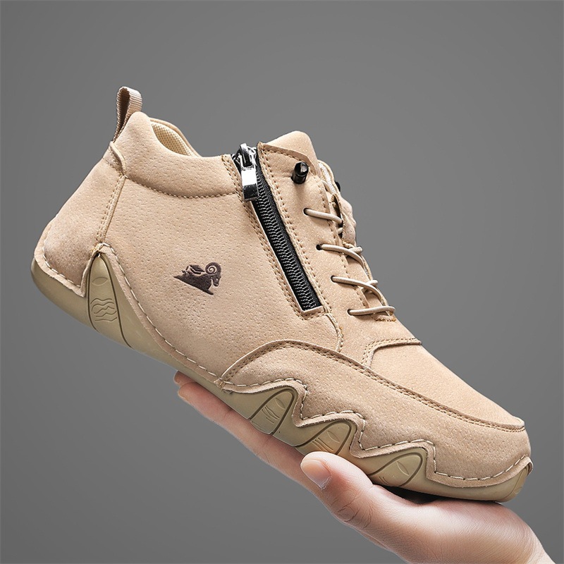 Cross-Border Hot-Selling Martin Boots Autumn and Winter Popular High-Top Octopus Men's Shoes Zipper Men's Casual Shoes Short Boots