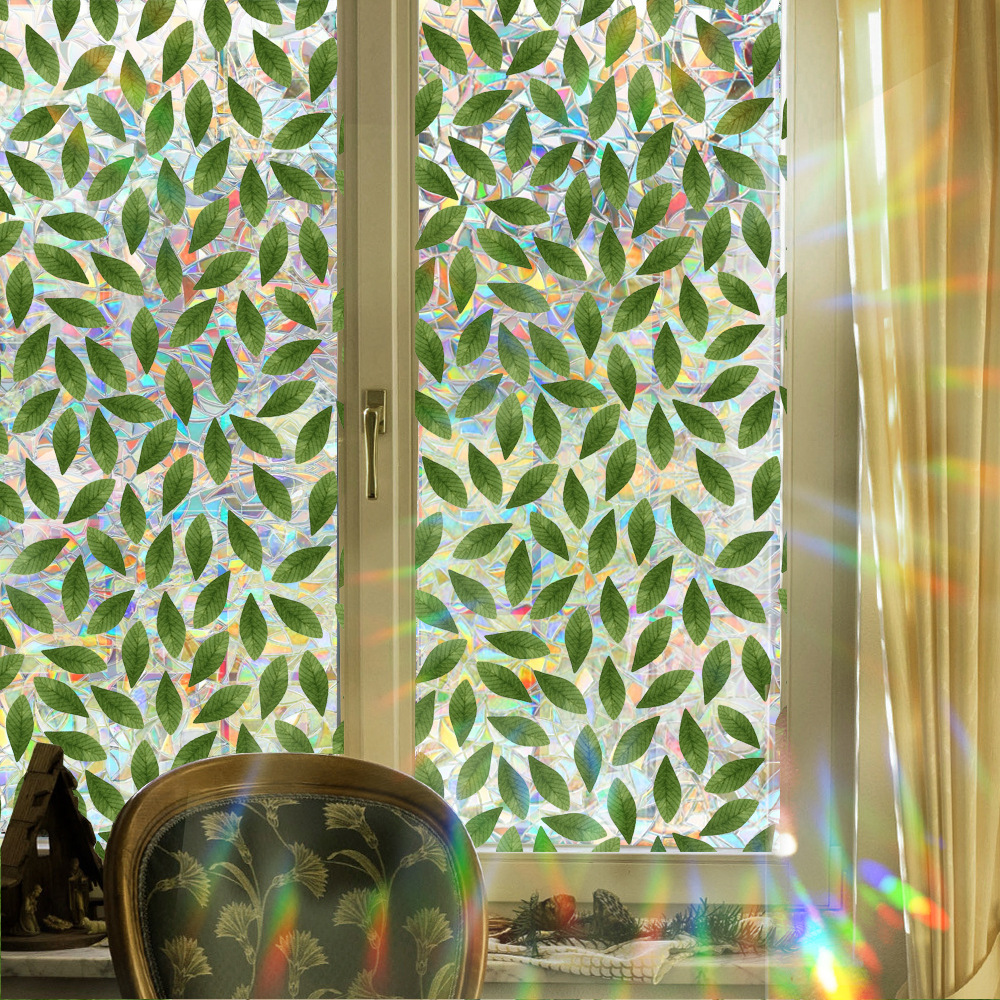 140g Weight Glass paster Home Textiles & Decor Type PVC Material Leaf Pattern Casual, Pastoral Style Casual Pastoral Leaf PVC Glass Paster Wall Art 120