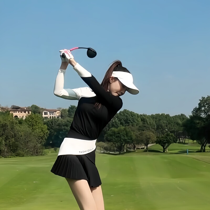 Tashi Golf Slim Fit Women's Polo Shirt 2025 Spring Golf Clothing Women's Stretch Pleated Short Skirt Pants