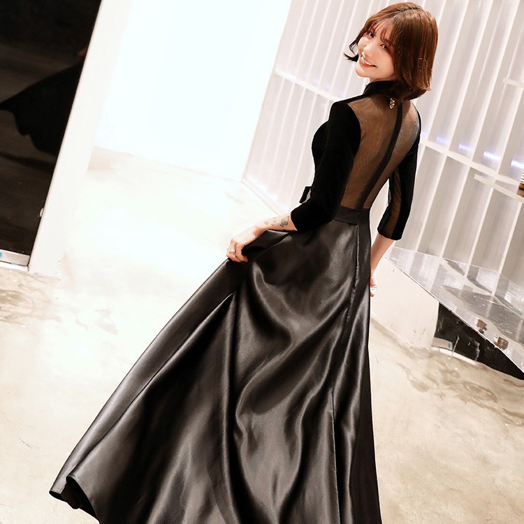 Black Evening Dress, Light Luxury Niche New Spring Banquet Luxurious Host Style/Evening/Evening Gown