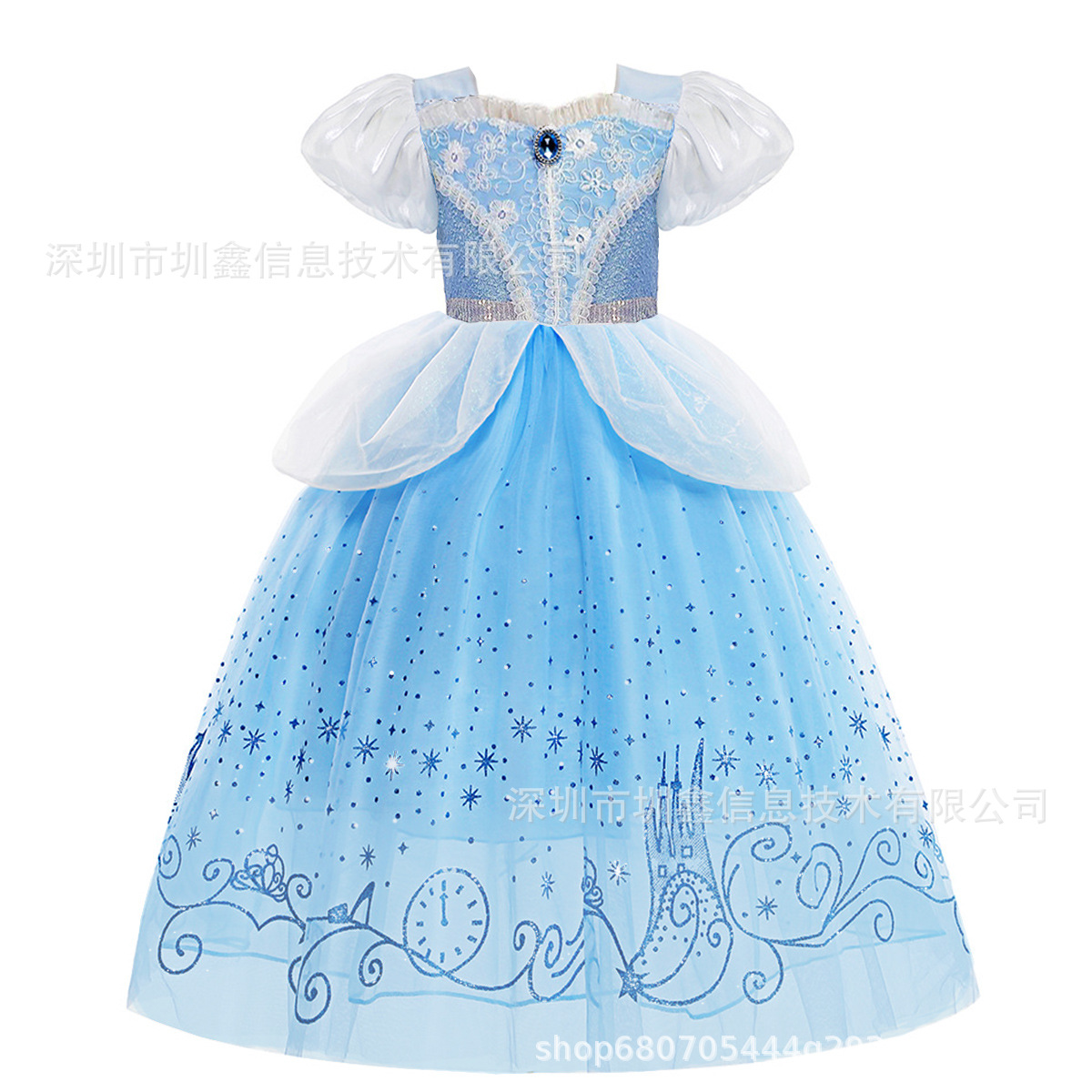 Las niñas Cenicienta princesa vestido congelado verano nuevo elegante niños princesa vestido Elsa vestido princesa vestido