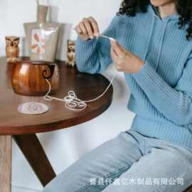 木质毛线碗跨境家用便捷毛线针织工具钩针编织圆形实木毛线收纳碗