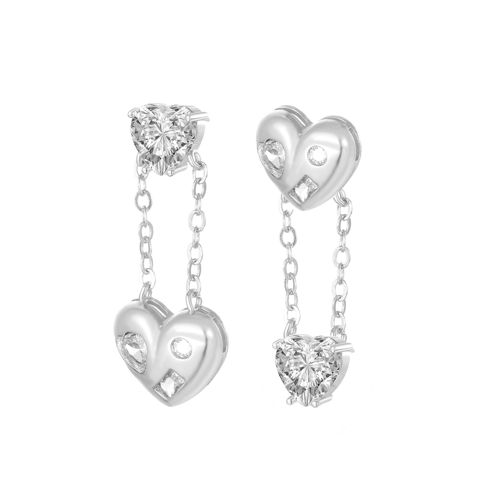 Women's Gender 1 Pair Casual Heart Shape Plating Copper Drop Earrings