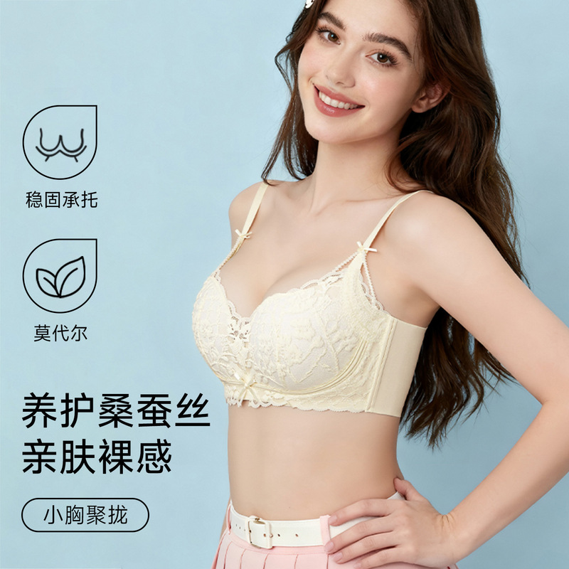 Urban Style Sexy Lace Lingerie for Women, Small Chest Push-Up, No Underwire, 2026 New Seamless Beauty Back Bra