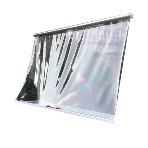 PVC roller shutter transparent up and down opening windproof, rainproof, heat insulation, dustproof, cold air partition large stall pavilion air conditioning curtain