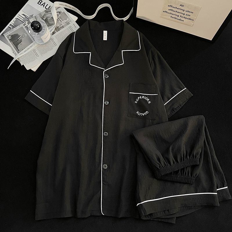 Cotton double short-circle letters / Men's size l [recommended 50-60kg]
