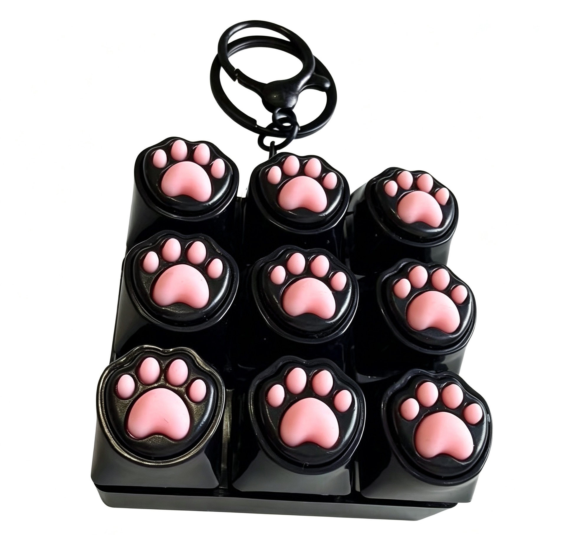 Nine-button cat claw black bottom + black cat claw lobster clasp