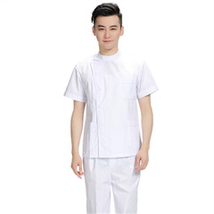 Men's Dental Office Uniform White Lab Coat Short Sleeve Doctor's Suit Separate Set Long Sleeve Blue