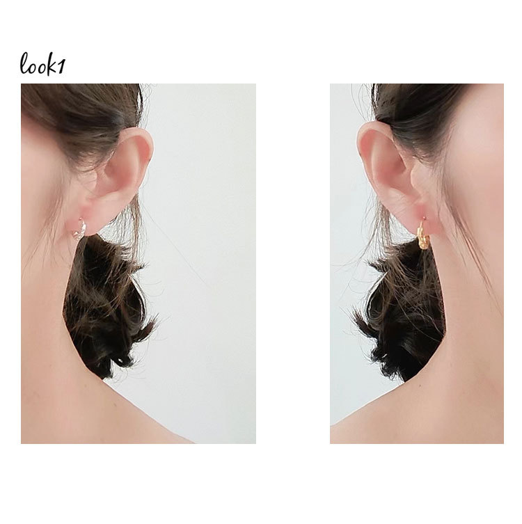 Simple Style Solid Color Copper Plating Pleated Earrings 1 Pair display picture 1