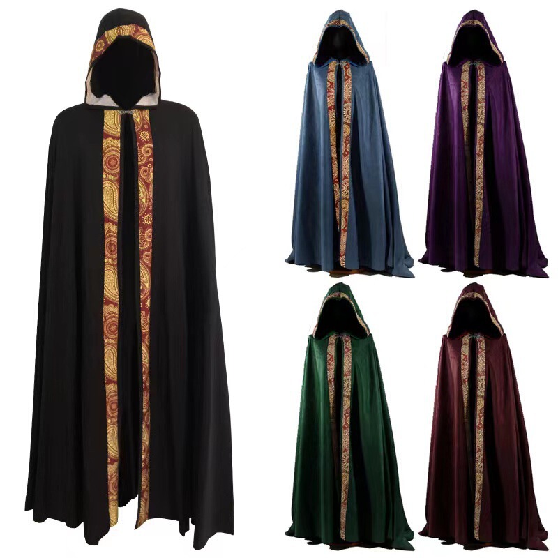 [in Stock] Hot-Selling Men's 5-Color Long Cape Medieval Church Clergy Loose Robe Cloak