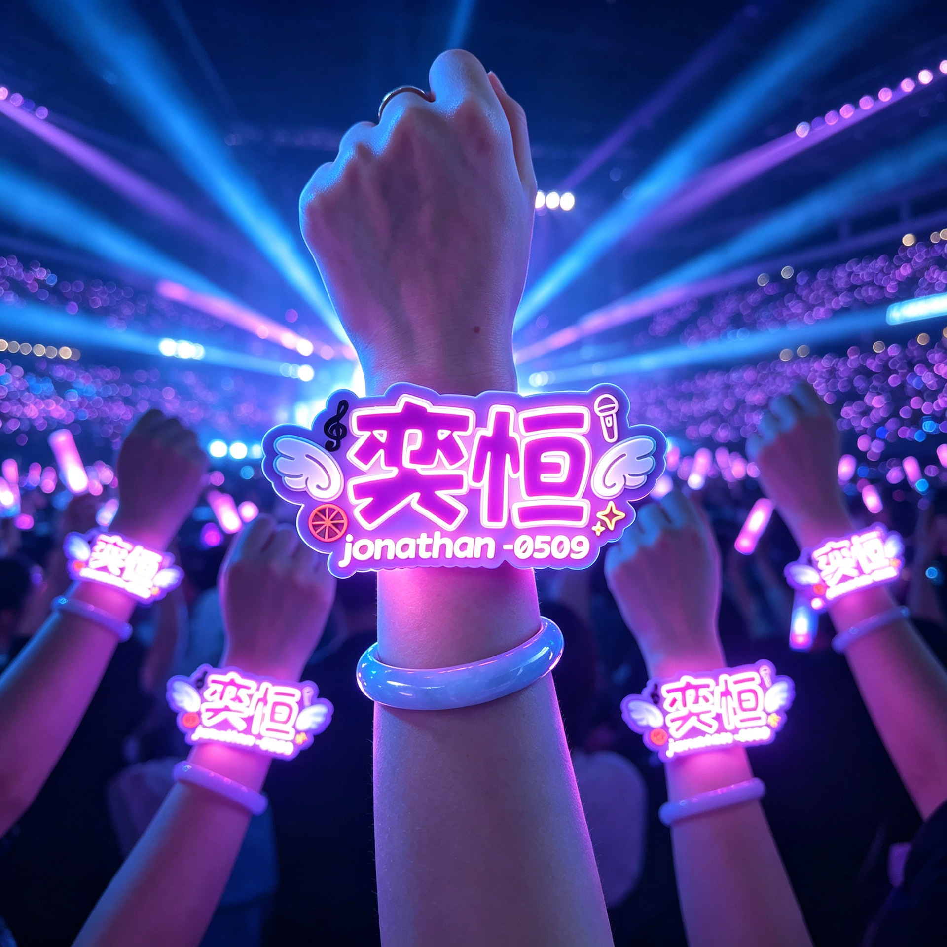 Original Chen Yiheng COB soft rubber magnetic bracelet, a light-up fan support accessory for concerts and meet-and-greets