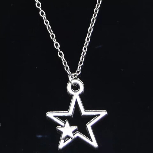 Elegant Retro European and American Five-Pointed Star Shape Necklace, Light Luxury Personal Style Fashion Alloy Star Pendant Black Cord Accessory Necklace