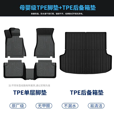 Modelə uyğun ayaqaltı – Floor Mats - thick-wear-resistant-and-environmentally-friendly-maternal-and-infant-grade-single-layer-modeloriginal-grade-tpe-foot-pad-black-trunk-mat