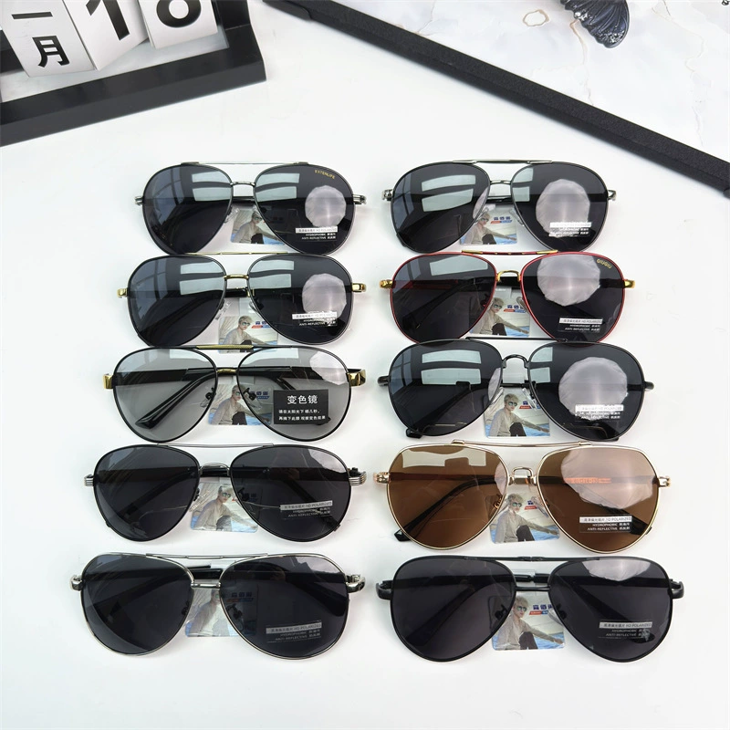New men's stainless steel polarized sunglasses, men driving sunglasses, popular e-commerce color-changing polarized glasses