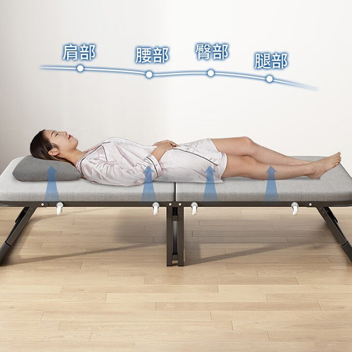 Cama plegable, cama individual casera, cama de marcha, cama de enfermería portátil, cama de acompañamiento, cama de almuerzo de oficina