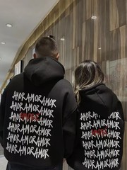 潮牌个性高街连帽卫衣时尚情侣款秋冬季字母印花宽松百搭上衣外套