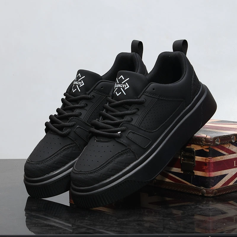 Мужские белые туфли из натуральной кожи на толстой подошве, новые весенне-летние дышащие модные мужские туфли на платформе, повседневные кроссовки, внутренняя обувь для увеличения роста 553