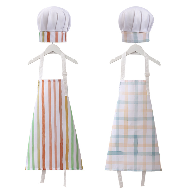 Children's chef clothing apron boys and girls kitchen overalls kindergarten anti-dirty children do housework washing dishes anti-dressing