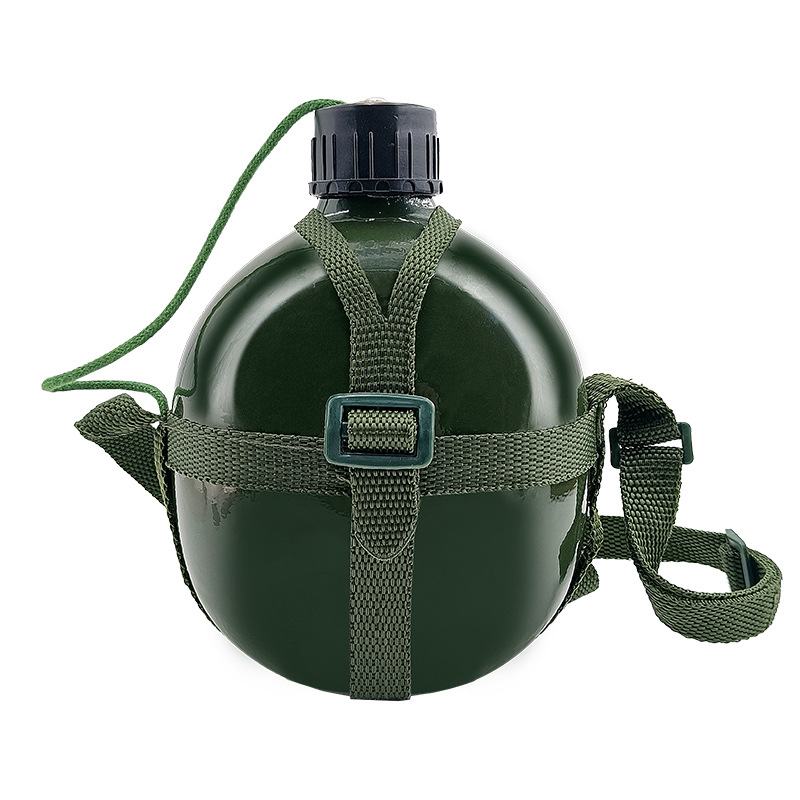 Hervidor de aluminio grueso estilo militar de gran capacidad, para deportes al aire libre, entrenamiento o camping