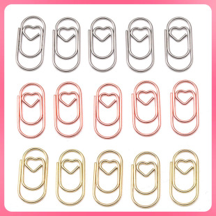 ◊ Mini Love Paper Clips Wholesale Wholesale Metal Paper Clips Creative Colorful Paper Clips Gold Special-Shaped Paper Clips