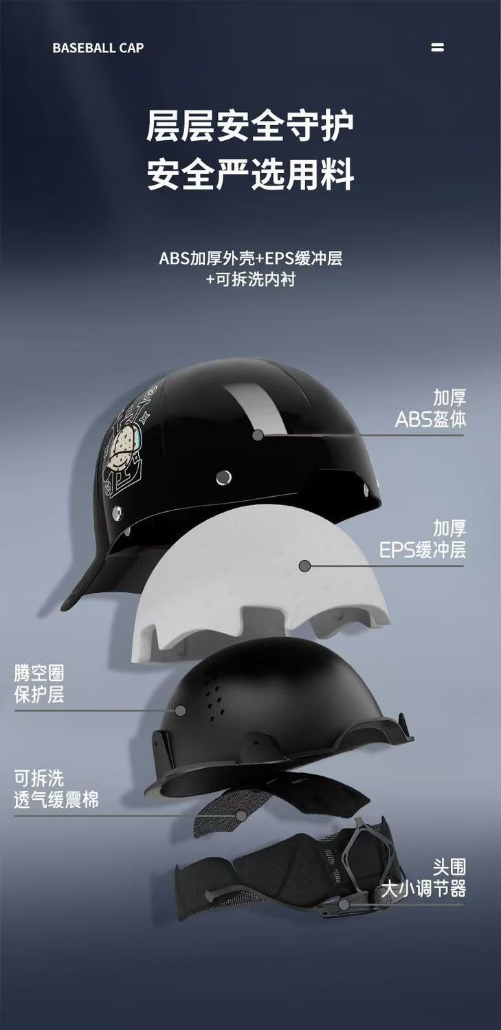 Duckbill Cap Electric Vehicle Helmet, Summer Sun Protection, 3C Cute Couple Style, All-Season Half Helmet, Motorcycle Safety Helmet
