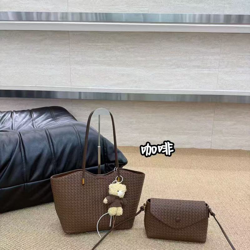 美乐提休闲通勤包包女大容量2025新款百搭复古单肩时尚编织托特包|undefined