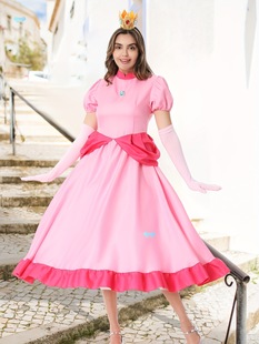 Women's Pink Short Sleeve Dress Princess Costume Set with