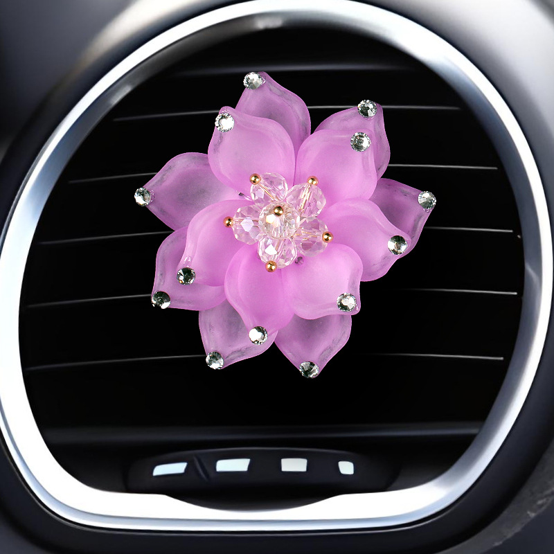 Adornos de automóviles transfronterizos, accesorios interiores, salida de aire de automóvil, clip de fragancia sólida de aromaterapia, Sra. Lotus, fragancia ligera de larga duración