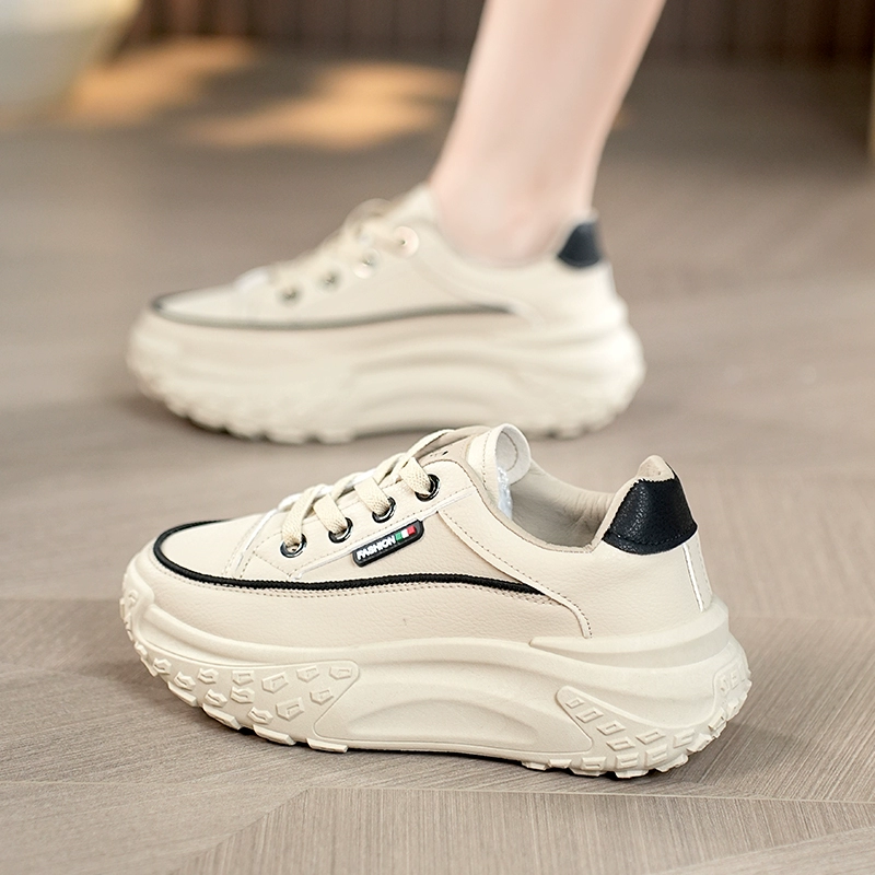 Женские кроссовки на толстой подошве, осень 2025, новые повседневные кроссовки, универсальный корейский стиль, увеличивающие рост, дышащие спортивные кроссовки