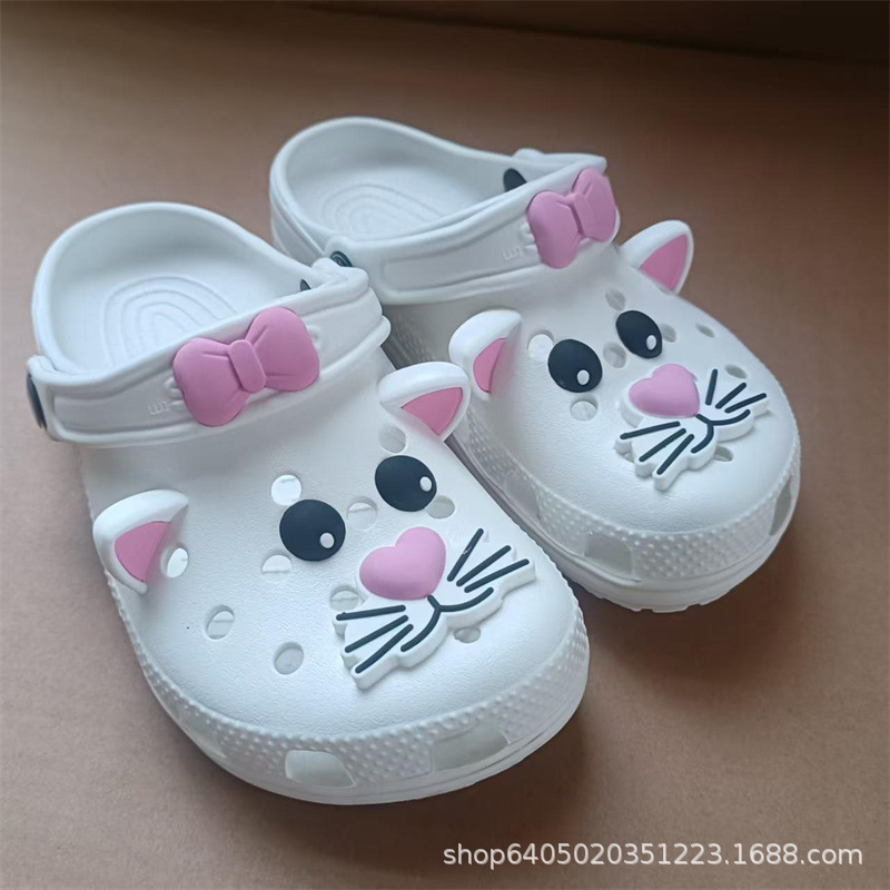 New Hello Kitty Klc Fun Cartoon Shoes for Boys and Girls, Comfortable, Lightweight and Soft Beach Clogs, Same Style as Stars