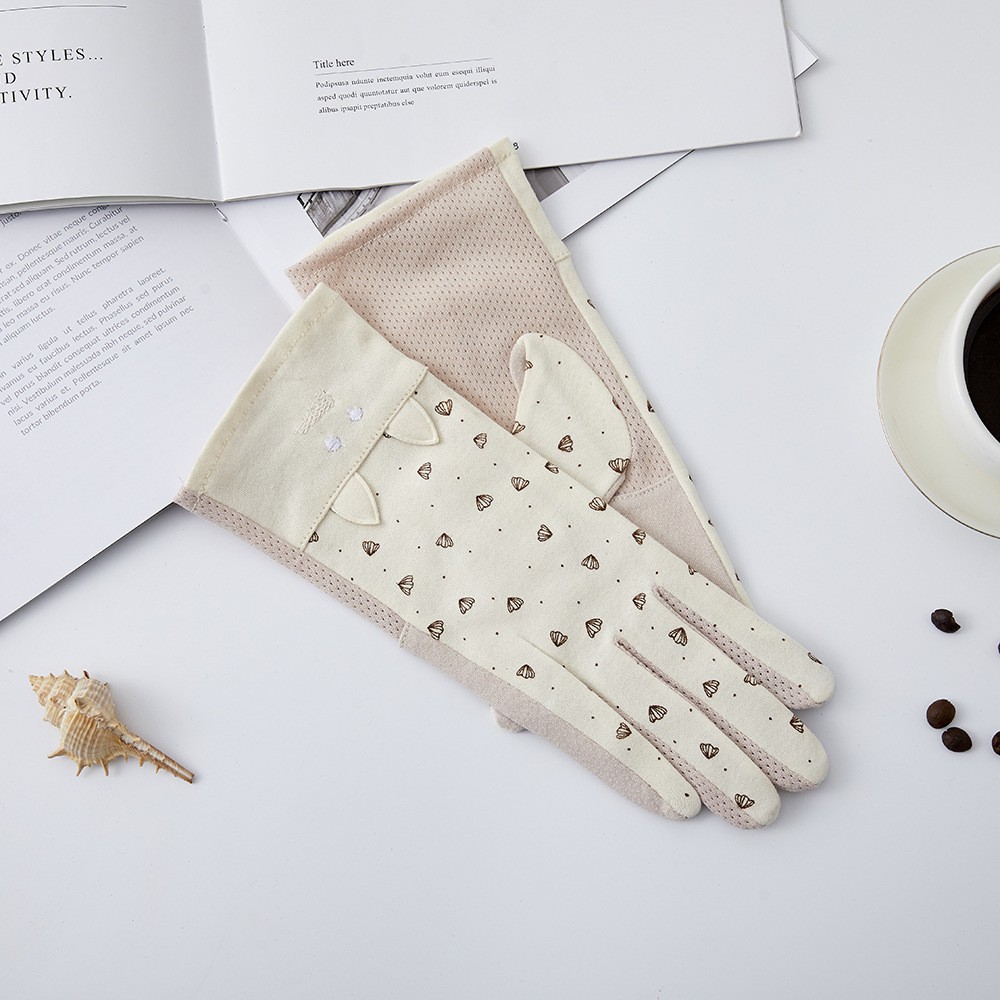 Guantes de protección solar para mujer nueva primavera y verano conducción estilo coreano encaje arco montar antideslizante guantes de pantalla táctil delgada