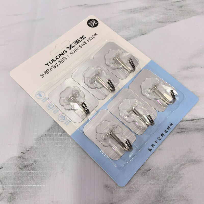 Suction card six silver seamless sticky hook household door back strong non-perforated seamless hook coat hook wholesale Suction card six silver seamless sticky hook household door back strong non-perforated seamless hook coat hook wholesale