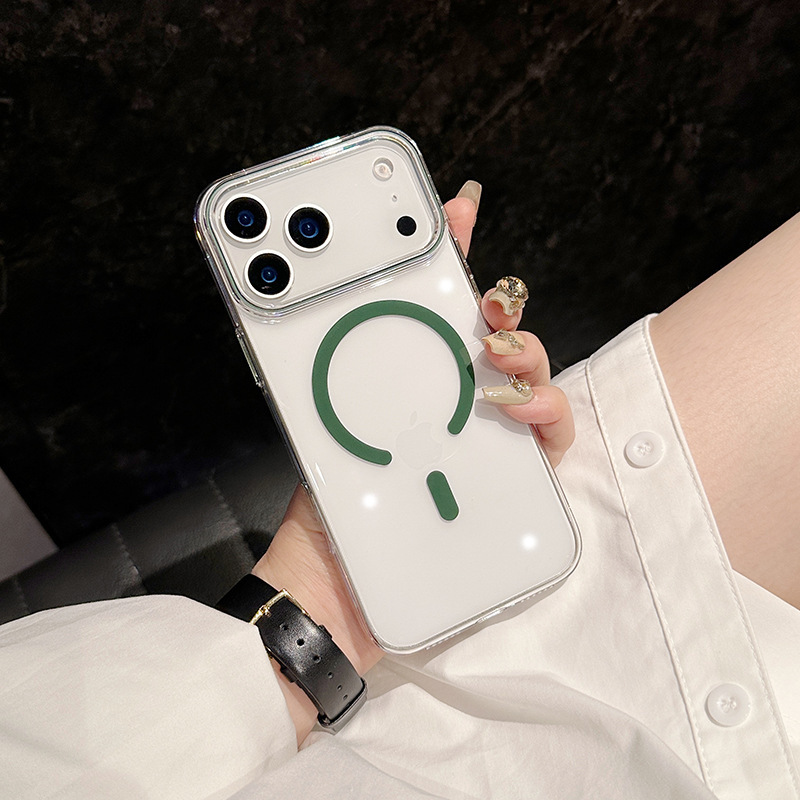 适用iPhone17手机壳冰透磁吸PC糖果色防摔苹果16ProMax透明保护套|undefined