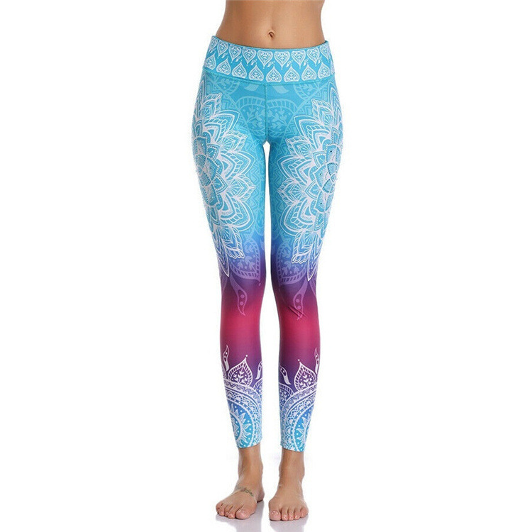 Women's High Waist Printed Yoga Leggings Slim Fit Fitness Pants_voghion.com