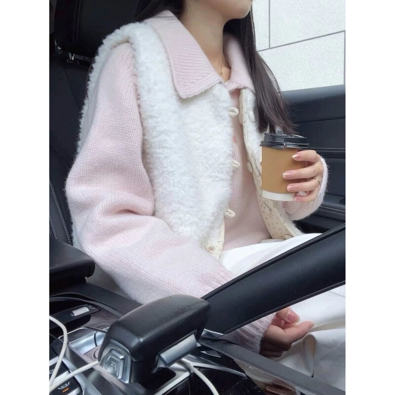 Gentle and sweet style soft collar sweater for women, 2026 autumn and winter new model, loose long-sleeve knitted top