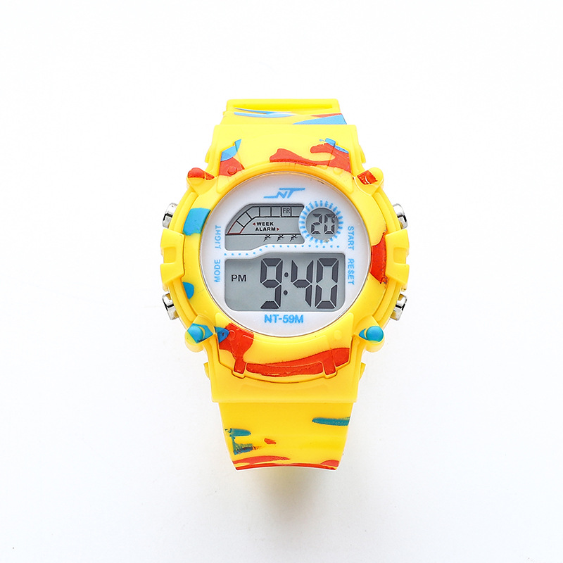 Colorido LED reloj electrónico para niños al aire libre montañismo reloj deportivo transfronterizo Comercio exterior camuflaje luminoso reloj estudiantil