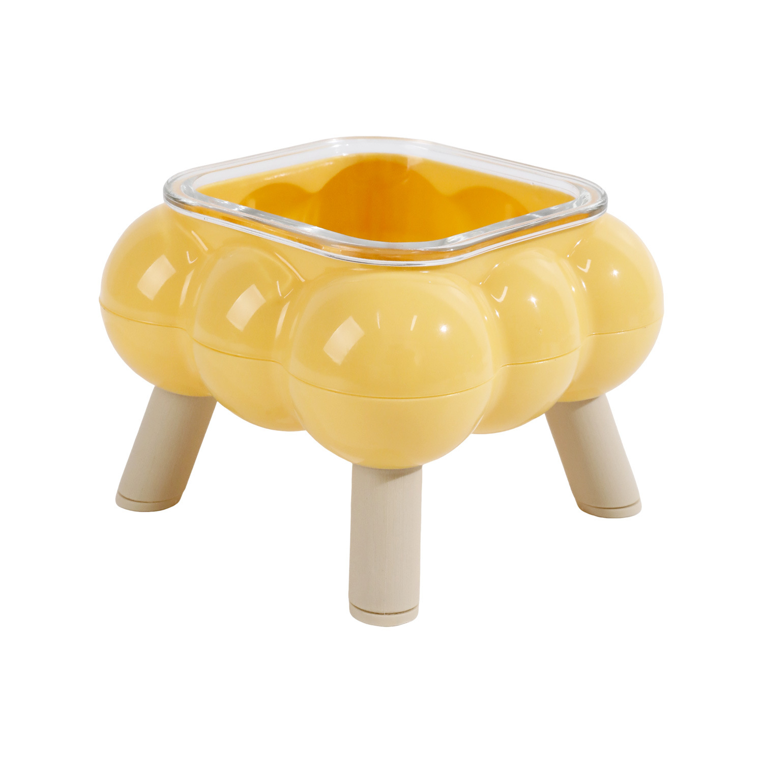 Tazón para comer para gatos Pipitao Caja original Bubble Glass Cuenco de cuatro patas Cuenco para gatos Cuenco para mascotas fácil de limpiar