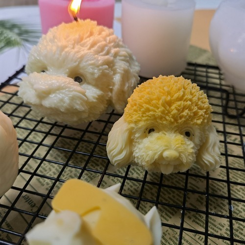 Sanxin Teddy Dog Head Candle Silicone Mold DIY Animal Scented Candle Chocolate Dog Pinch Mold