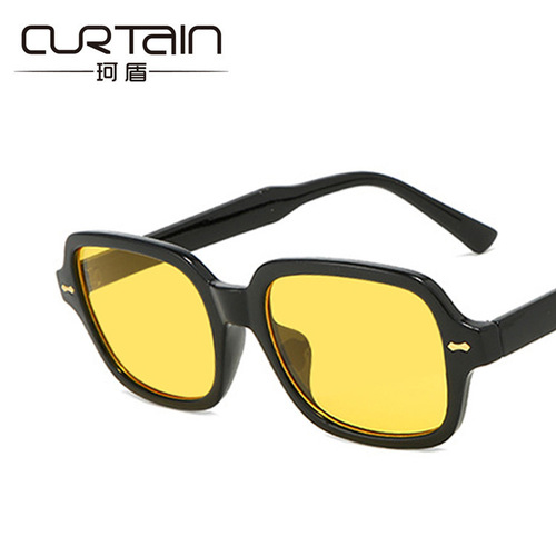 Cross-border rice nail sunglasses square  new European and American trendy personalized sunglasses versatile retro trendy sunglasses