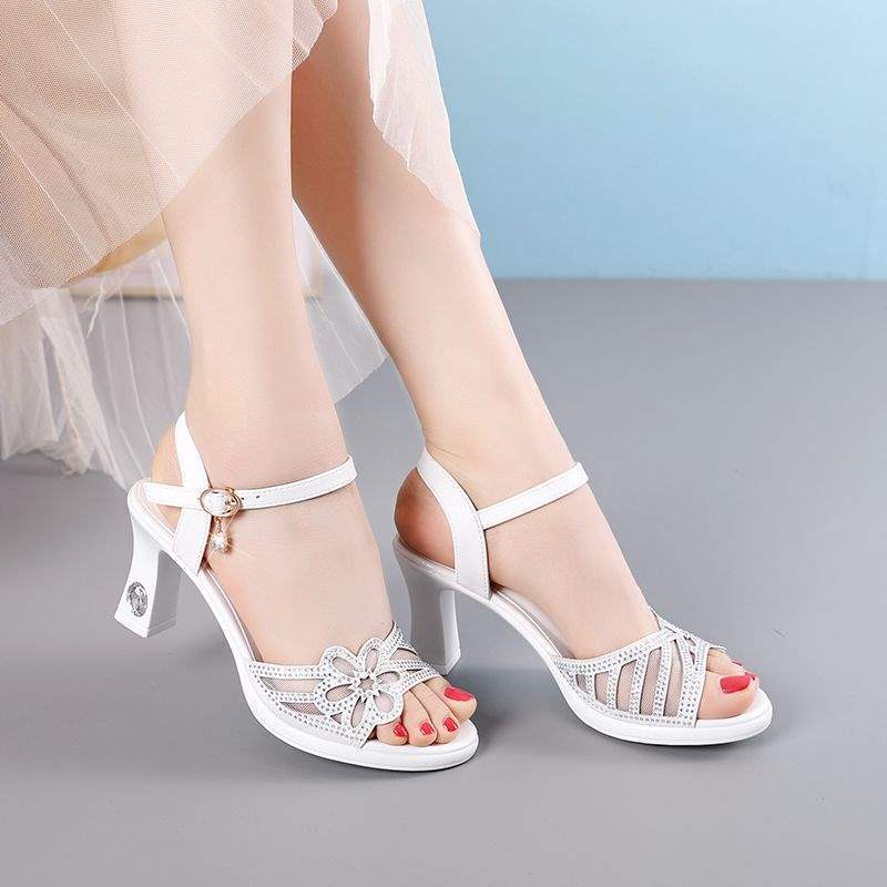 Sandals for Women in Fairy Style, 2026 Summer New Model, Chunky High Heels, Versatile Fashion Roman Shoes, Peep-Toe Single-Strap Shoes