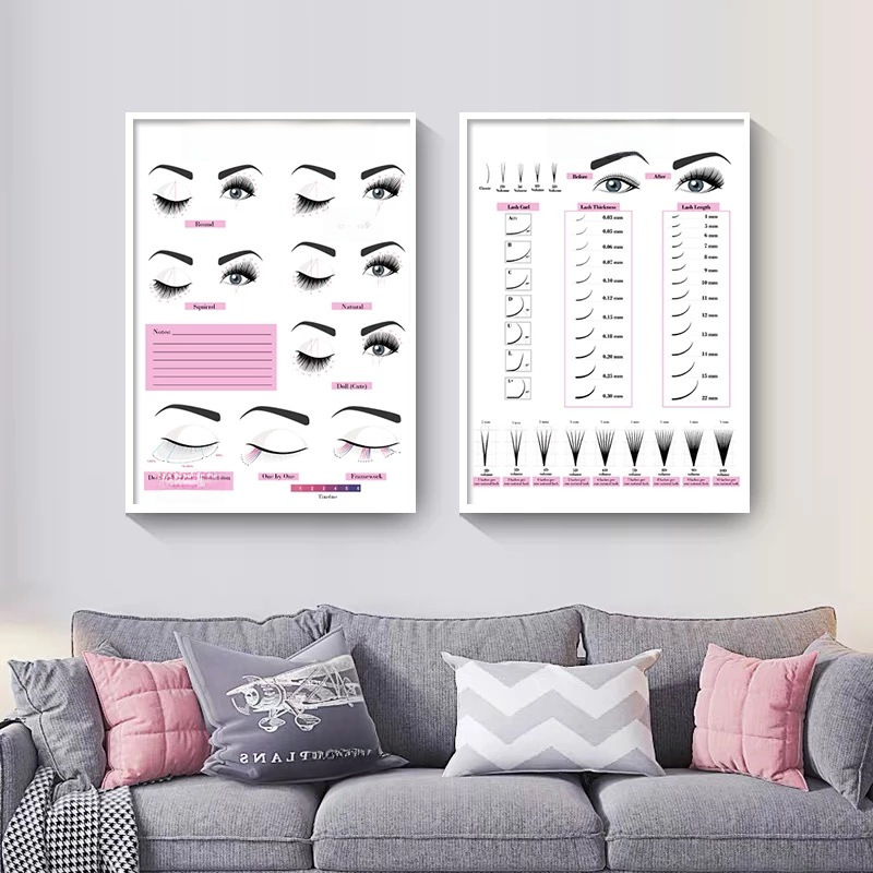 Eyelash Extension Guide Beauty Salon Wall Art Painting Canvas Painting Home Decoration Eyebrows Eyelash Pictures Decorative Painting Core