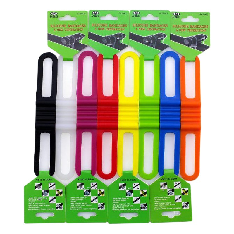 Cross-border New High Elastic Bicycle Silicone Strap Bicycle Fixed Strap Short Lamp Strap