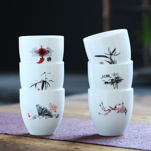 Wholesale ceramic baijiu cups, huangjiu cups, strong liquor cups, 2 oz (100 ml) water cups
