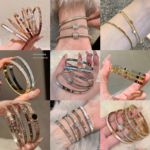 轻奢高级感微镶满钻手镯女时尚简约钛钢不掉色手环情侣百搭首饰品