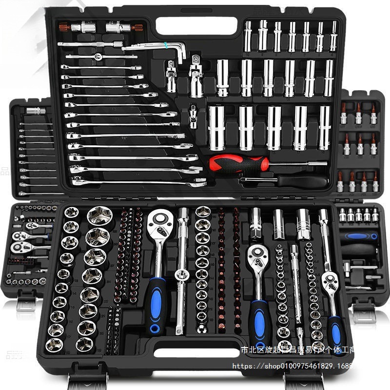 套筒扳手全套汽修工具箱装装组合管棘轮板修车五金工具代发批发