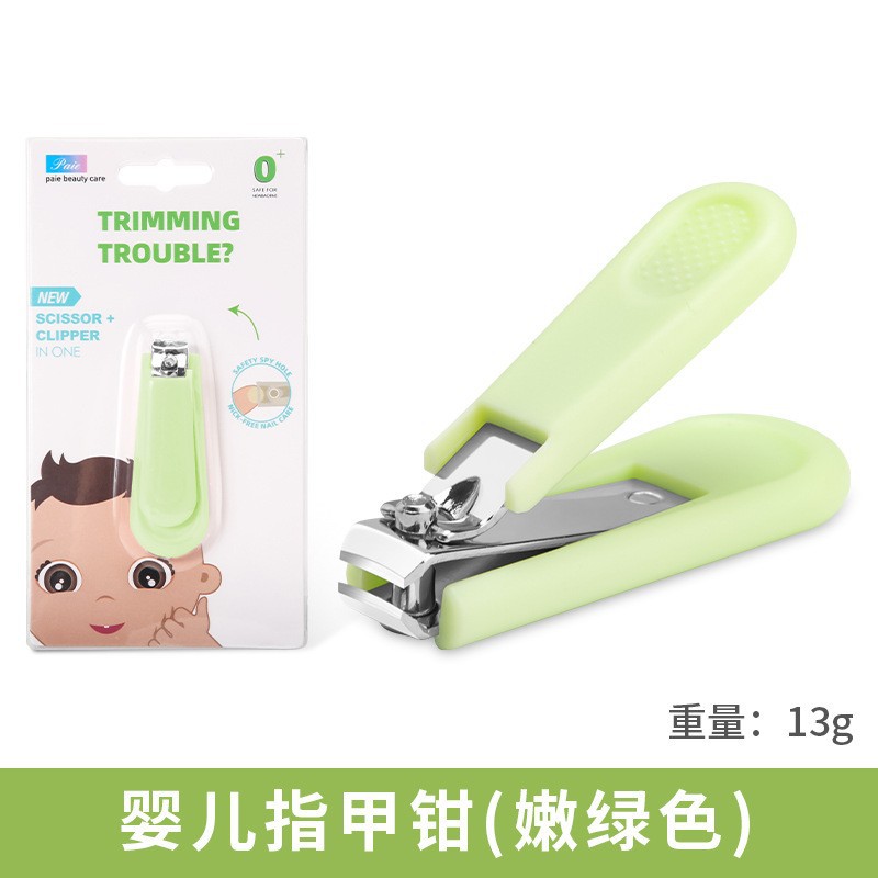 Green children's nail scissors