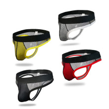 现货男士渔网丁字裤细带性感t裤新款外贸一件代发蕾丝透明内裤